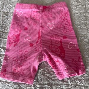 Pink Bluey Cartoon Heart Ribbed Baby Shorts